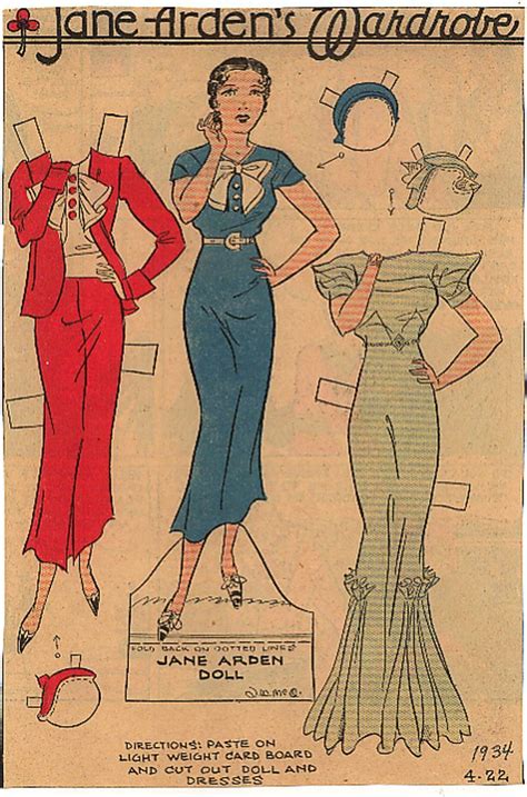 Etta Kett December 09 1937 Dress Paper Dolls Silk Ribbon