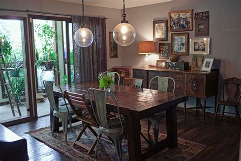Cozy Vintage Industrial Dining Room Dining Room Small