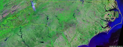 North Carolina Satellite Images Landsat Color Image