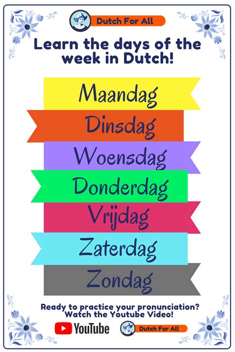 Learn The Days Of The Week In Dutch Artofit
