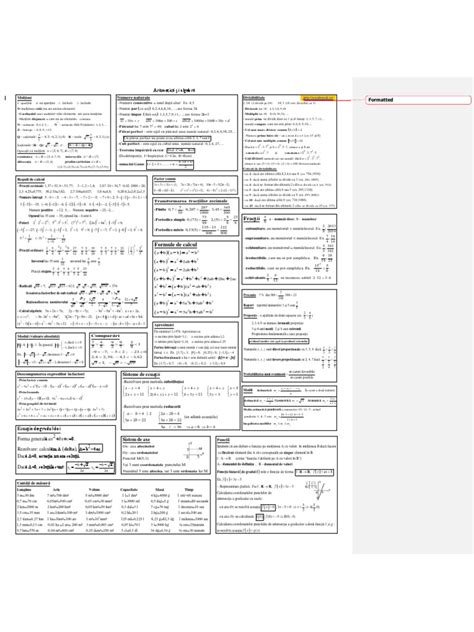 Formule Matematice Gimnaziu