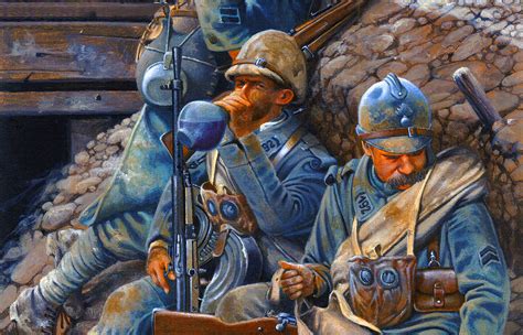 French Poilu Troops At The Battle Of Verdun War Art Ww1 Art