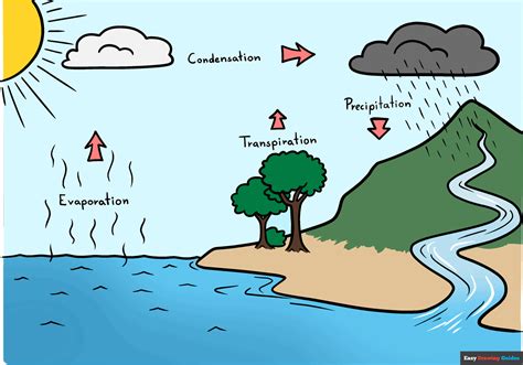 How To Draw The Water Cycle Really Easy Drawing Tutorial