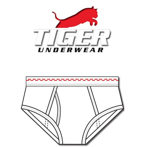 Mens Double Red Dash Mid Rise Briefs Tiger Underwear