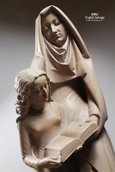 Woman And Child Reading Plaster Statue