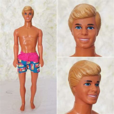 mattel barbie ken doll 1990 hawaiian fun neon retro blonde handsome ebay