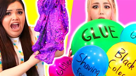 Mystery Slime Balloon Challenge With Karina Garcia Marissa Freestyle
