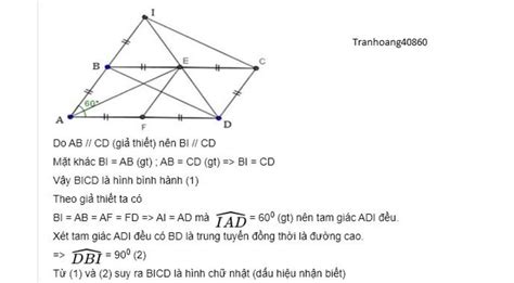 Toán Lớp 8 Cho hình bình hành ABCD có BC 2AB và widehat A 60 0