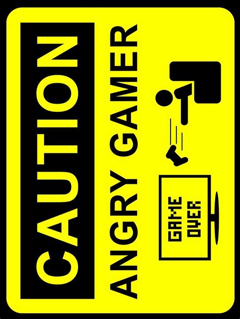 Caution Angry Gamer Retro Metal Signplaque Or Fridge Magnet Etsy