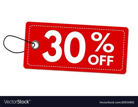 Special Offer 30 Off Label Or Price Tag Royalty Free Vector