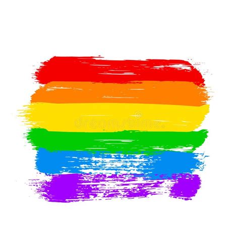 lgbt community flag acrylic brush strokes the colors of the rainbow isolated on white stock