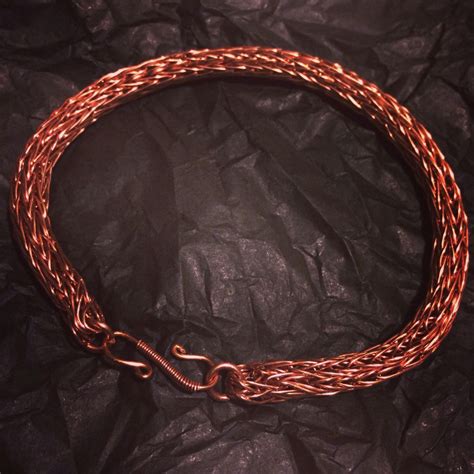 Skip to the end of the images gallery. Lovely dense Viking knitting. First attempt without end ...