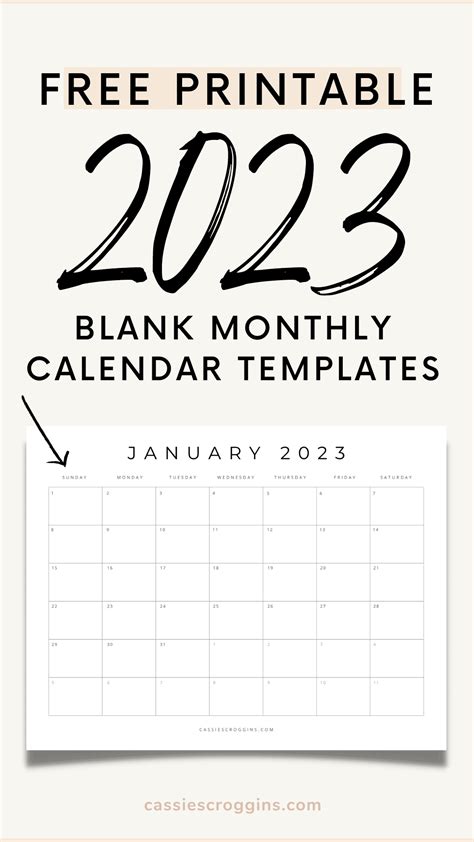 Blank Monthly Calendar Template Blank Calendar Pages Free Printable