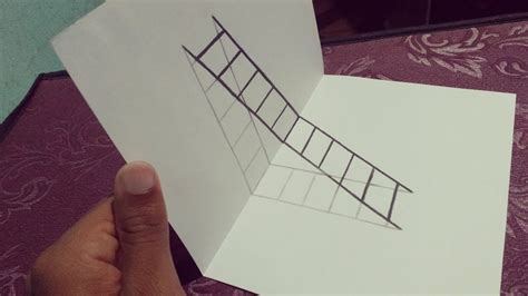 Como Desenhar Uma Escada Em Ilusão De Otica 3d Youtube