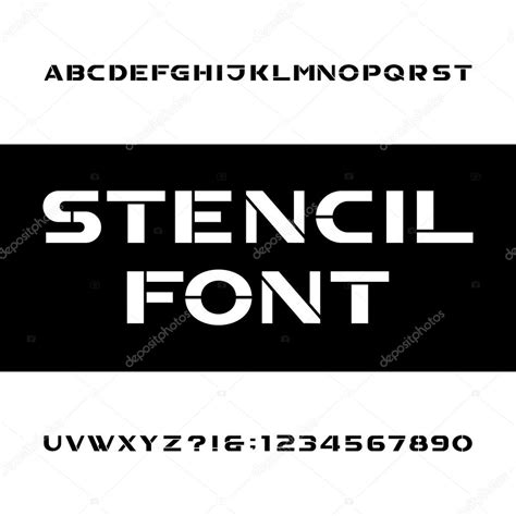Stencil Alphabet Vector Font Stock Vector Image By ©epifantsev 107027272