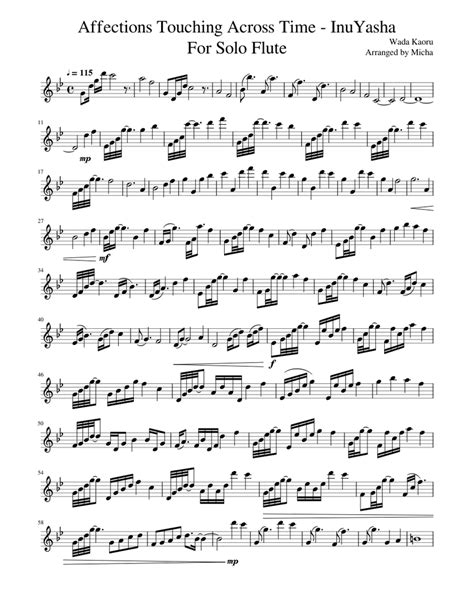 Affections Touching Across Time For Solo Flute Sheet Music For Flute