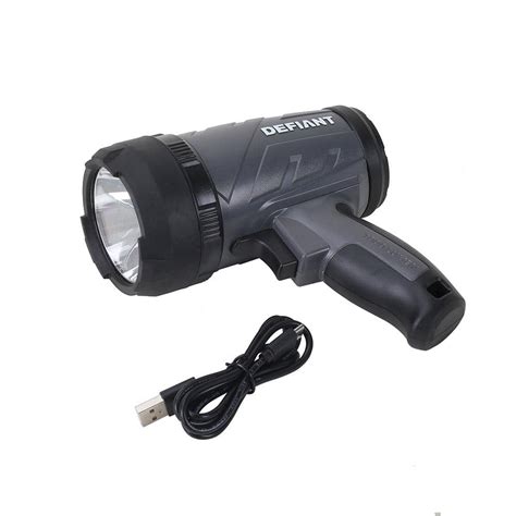 Defiant 1000 Lumens Led Compact Rechargeable Spotlight With Usb Cable