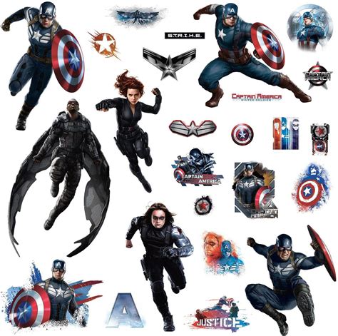 Roommates Rmk2628scs Captain America Peel And Stick Wall Decals