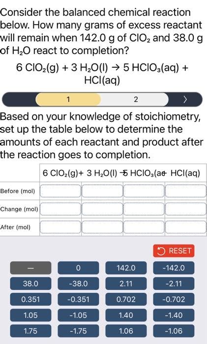 Solved Consider The Balanced Chemical Reaction Below How Chegg