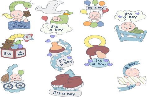 Oh My Baby Boy Boy Baby Shower Illustration Clipart Pack By