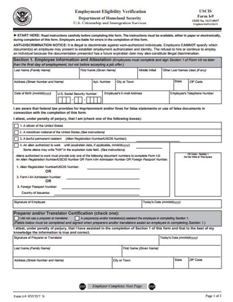 Uscis Releases Updated I 9 Employment Eligibility Verification Form