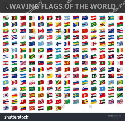 Waving Flags Of The World Stock Vector Illustration 293261060