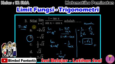 Limit Fungsi Trigonometri Metode Pemfaktoran Seri Belajar No 3