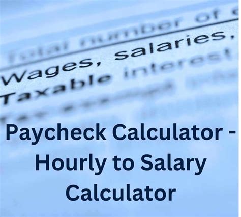 Hourly To Salary Calculator Hourly Rate Pay And Wage Calculator