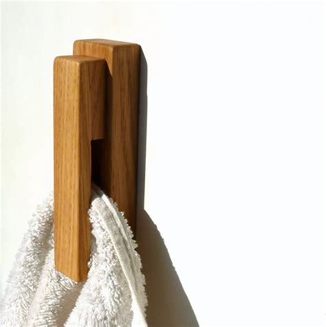 Wood Towel Rack Oak Towel Holder Amish Style Towel By Bogahome