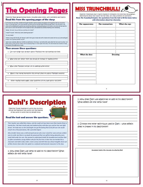 Matilda Roald Dahl Ks Comprehension Activities Booklet Teaching Resources