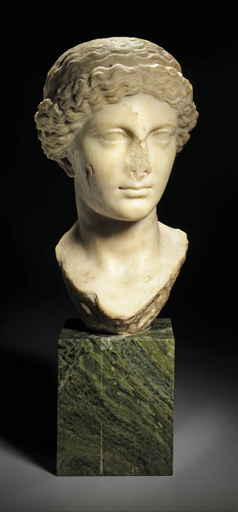 A ROMAN MARBLE PORTRAIT HEAD OF THE EMPRESS LIVIA JULIO CLAUDIAN