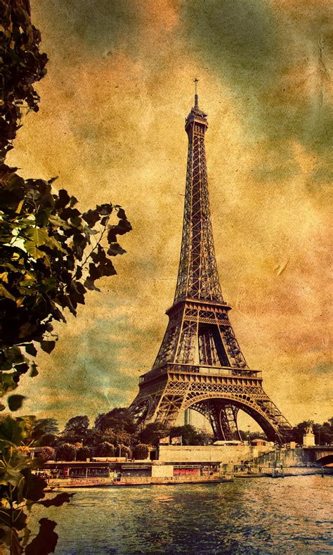 City Of Love Eiffel Tower France Paris Retro River Vintage Hd