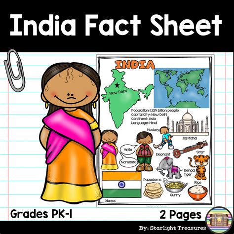 India Fact Sheet India Facts Fact Sheet Kindergarten Resources