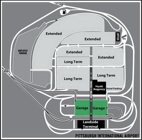 Airport Parking Map Pittsburgh Airport Parking Map