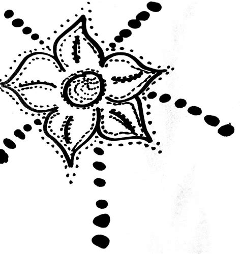 Blue flowers, dotted textured drawing. Dot Flower Drawing by Tessa Hunt-Woodland