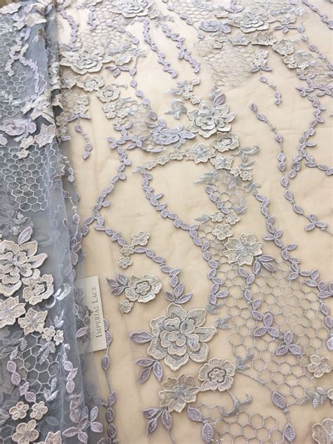 Gray Lace Fabric 3d Lace Fabric Embroidery Lace Fabric Etsy