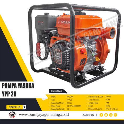 Jual POMPA AIR PEMADAM KEBAKARAN HIGH PRESSURE PUMP YASUKA YPP 20