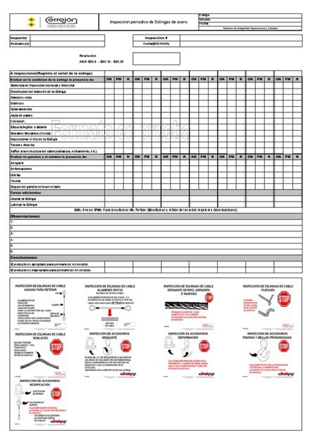 Formatos Inspeccion Izaje Pdf Engranaje Tornillo