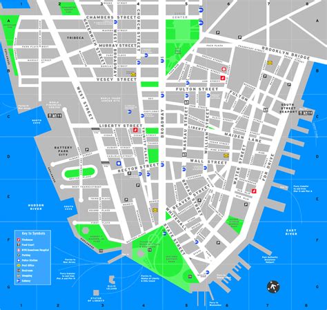 Downtown Manhattan Tourist Map Manhattan New York Mappery