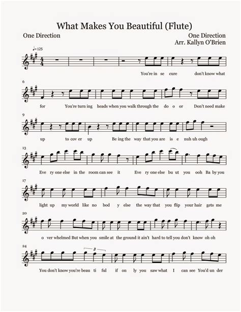Flute Sheet Music What Makes You Beautiful Sheet Music Sheet Music Flute Sheet Music