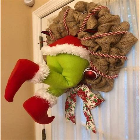Ailsa Christmas Wreath For Door Christmas Clown Burlap Wreath Funny