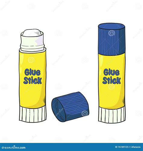Cartoon Glue Stick On White Stock Vector Illustration Of Sticky Tube