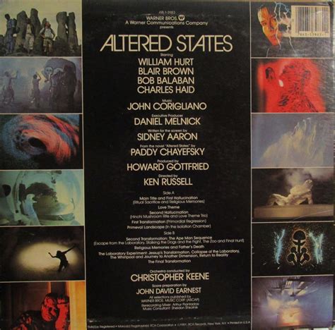 Altered States Soundtrack Rca Red Seal John Corigliano Wm Hurt