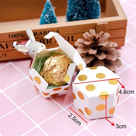 Buy 20pcslot Mini Lovely Gold Hexagon Candy T Box