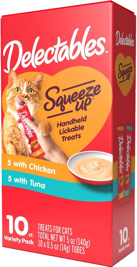 Hartz Delectables Squeeze Up Variety Pack Lickable Cat Treats Case Of