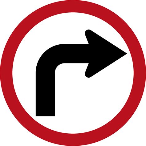 File Trafficsignturnright Left Turn Sign Yellow Clipart Full Size