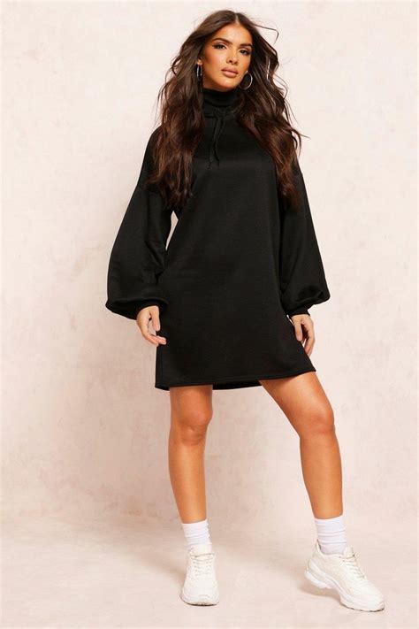 Recycled Sweat Oversized Hoodie Dress Boohoo In 2020 Oversized