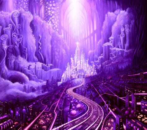 Purple Cavern Paysage Fantastique Les Arts Fond Ecran