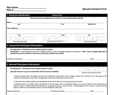 Spousal Consent Form 401k