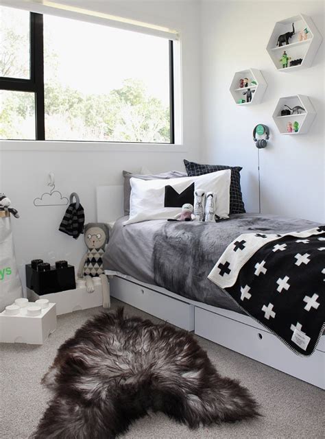Including a contact of brilliant listed below are some examples of lovely black and white bedrooms with touches of wealthy colours: 10 Great Kid's Bedrooms In Grey Tones - Petit & Small